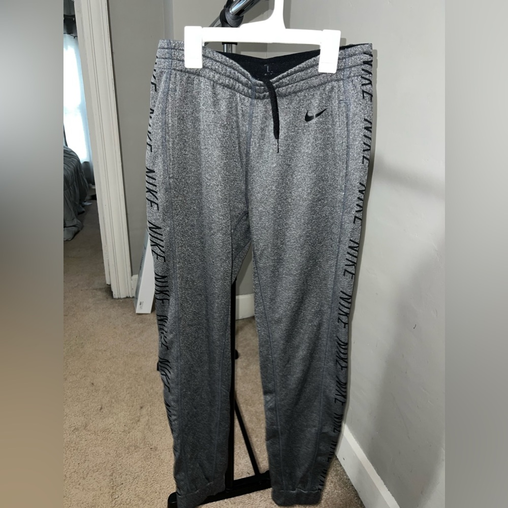 Nike Gray Track Pants with Side Logo Tape